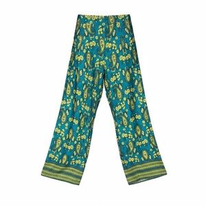 Ashley Stewart  Paisley Pants - Blue and Yellow